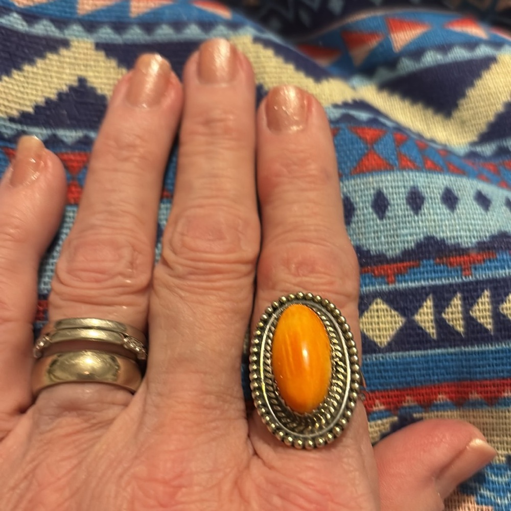 Spiny oyster sterling silver ring - Picture 8 of 8